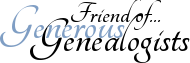 I am a Friend of GenerousGenealogists! I am a Friend of GenerousGenealogists!